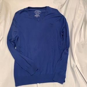 American Eagle blue v neck sweater. Size M